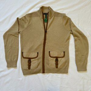 Ralph Lauren Jeans Full Zip-up Sweater P/M Petite Medium